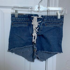 Urban Outfitters BDG high riselace up cut off shorts